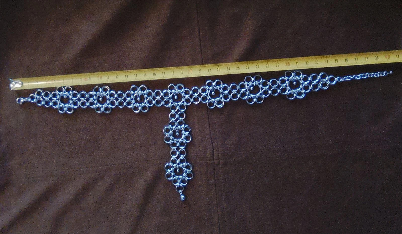Off-shoulder "daisy" Japanese chainmail choker necklace – photo 5